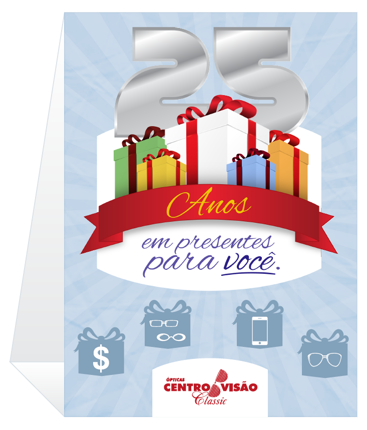 Display de Balcão 25 anos Centro Visão by Danilo Aroeira